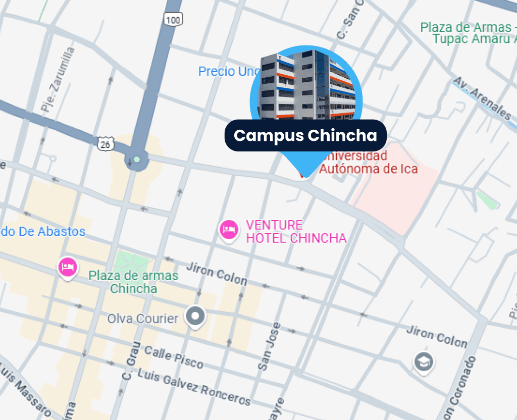 Mapa de ubicación del campus Ica