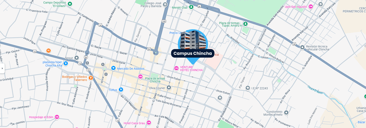 Mapa de ubicación del campus Ica